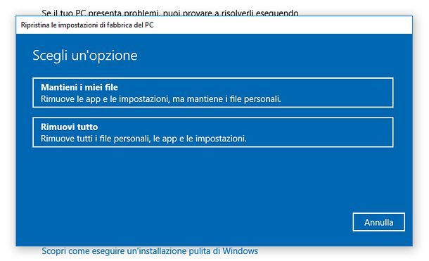 Ripristino du Windows