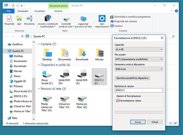 Come formattare NTFS con Esplora File