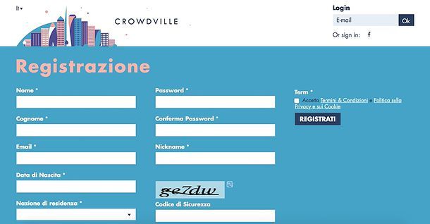 Iscriversi a CrowdVille