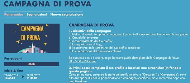 Campagna di prova CrowdVille