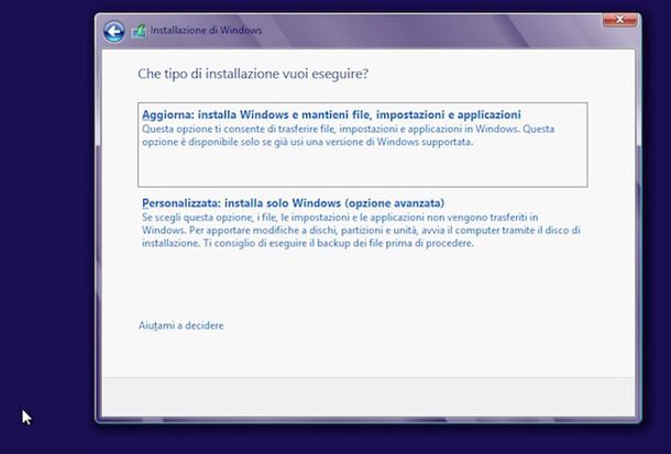 Reinstallare Windows