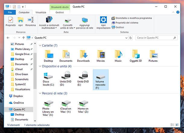 Come creare una partizione nascosta su Windows