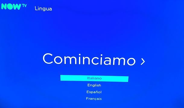Scelta lingua NOW Smart Stick