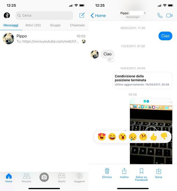 Come condividere video da Messenger a WhatsApp su iOS