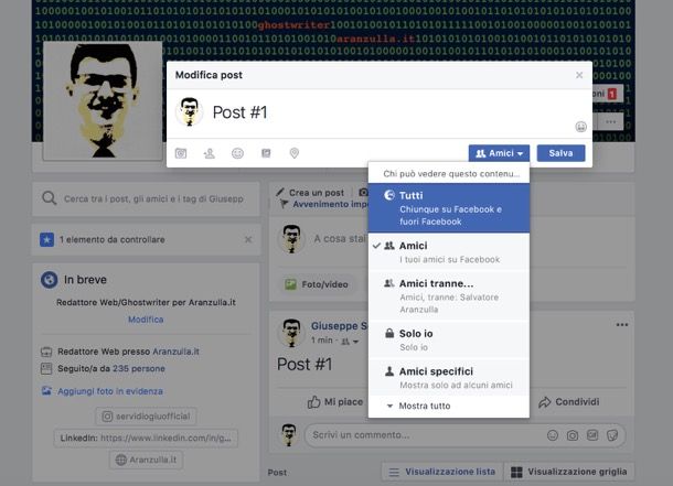 Come rendere condivisibile un post su Facebook | Salvatore Aranzulla