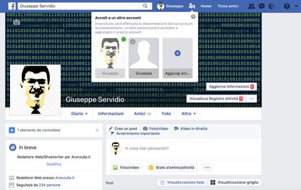 Come cambiare account Facebook | Salvatore Aranzulla