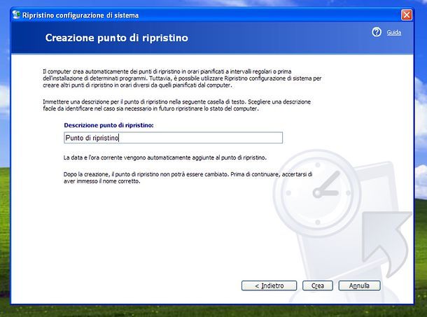 Punto di ripristino XP