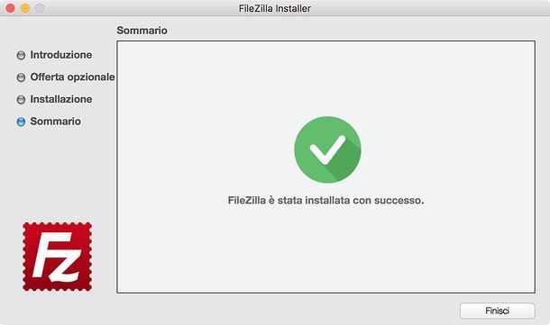 Installazione FileZilla Mac