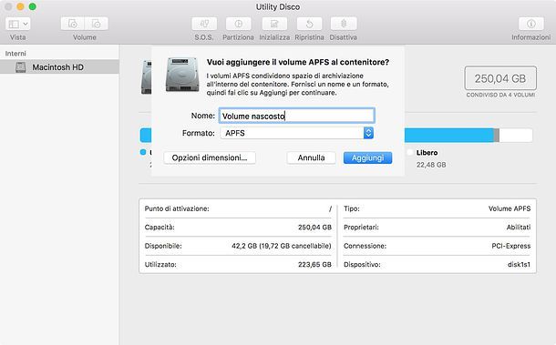 Come creare un volume su Mac