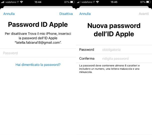 Reimpostazione password ID Apple bloccato