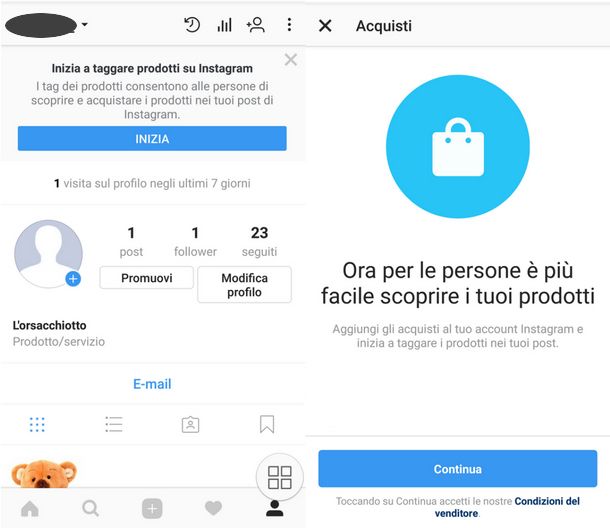 attivare tag prodotti su instagram