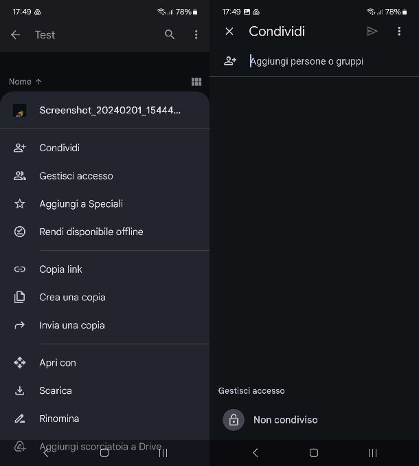 Come condividere file con Google Drive