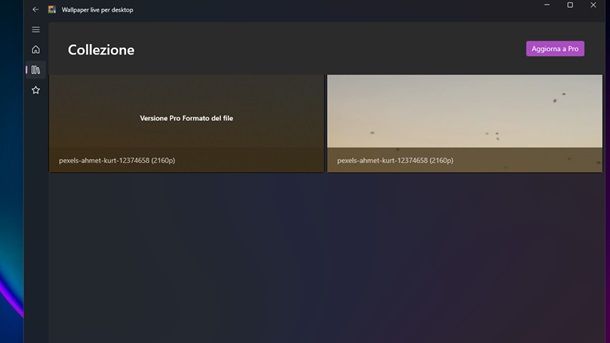 Wallpaper live per desktop Formato file Windows 11