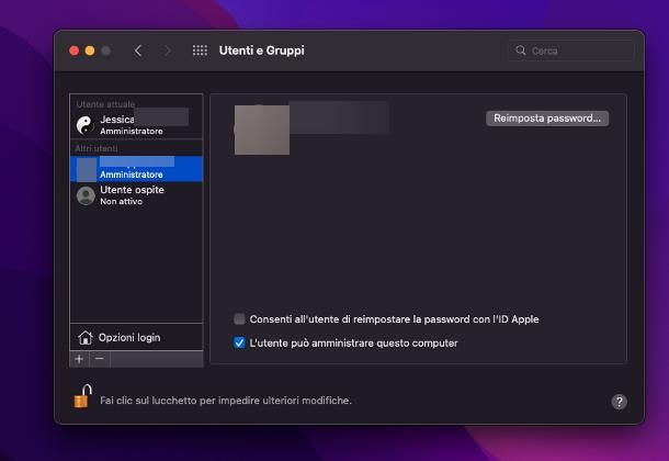Come disattivare i privilegi di amministratore: Mac