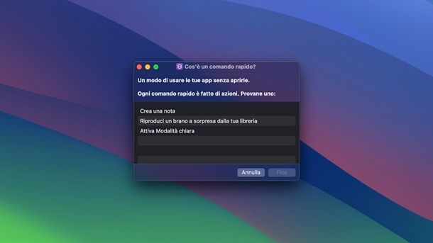 Comandi rapidi macOS