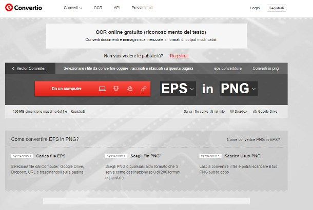 Convertire file EPS online