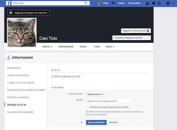 Come cambiare nome su Facebook prima dei 60 giorni