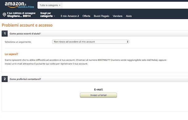 Come sbloccare account Amazon