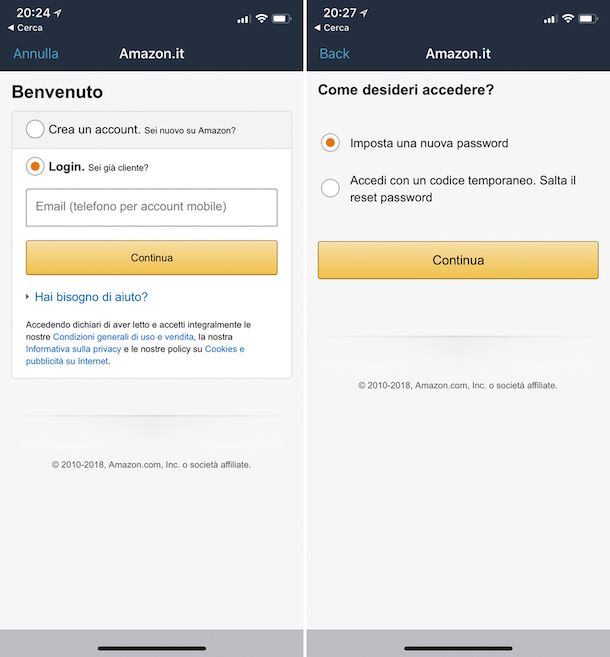 Come sbloccare account Amazon