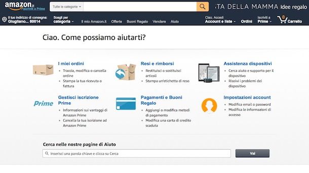 Come sbloccare account Amazon