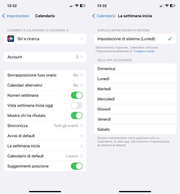 Personalizzare aspetto calendari Apple