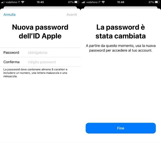 Recupero password ID Apple iPhone