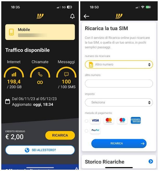 Come ricaricare Fastweb mobile: app MyFastweb