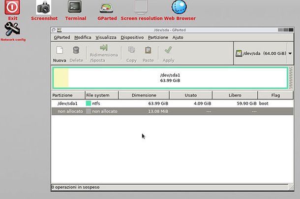 Come formattare NTFS con Gparted