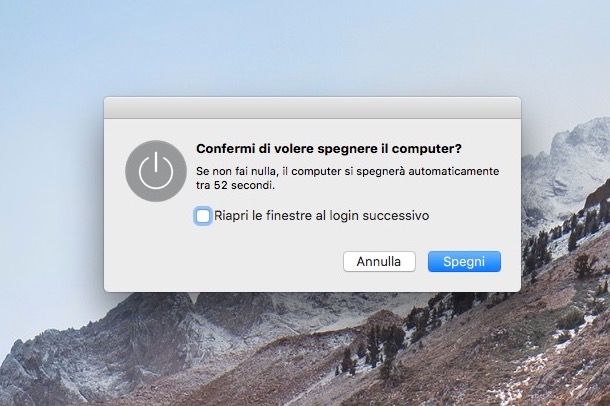 Come si spegne il Mac