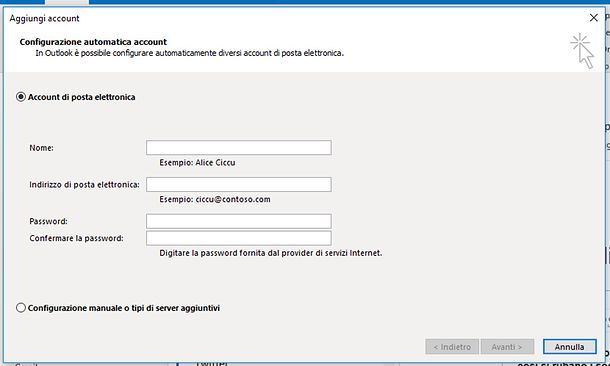 Come configurare IMAP Outlook