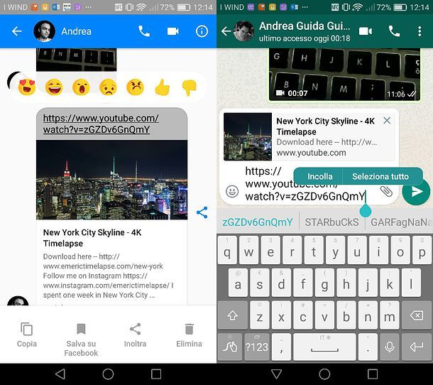 Come condividere video da Messenger a WhatsApp su Android