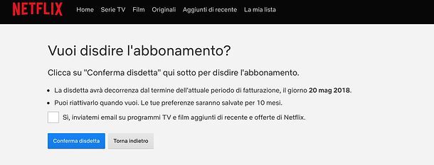 Come cancellarsi da Netflix