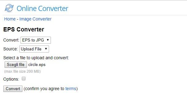 Convertire file EPS online