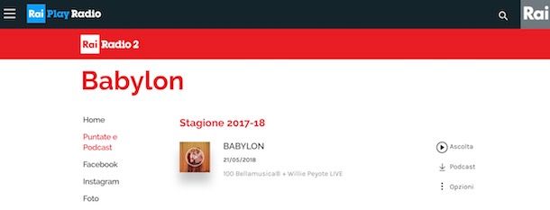 programmi rai podcast