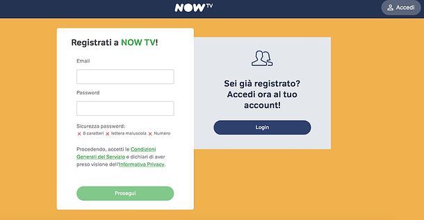 Registrazione NOW Smart Stick