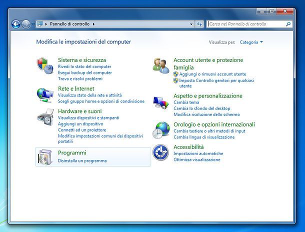 Come disinstallare un programma su Windows 7