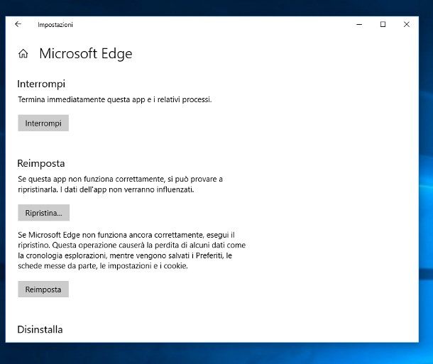 Reset Microsoft Edge