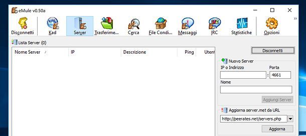 Aggiornamento lista server eMule