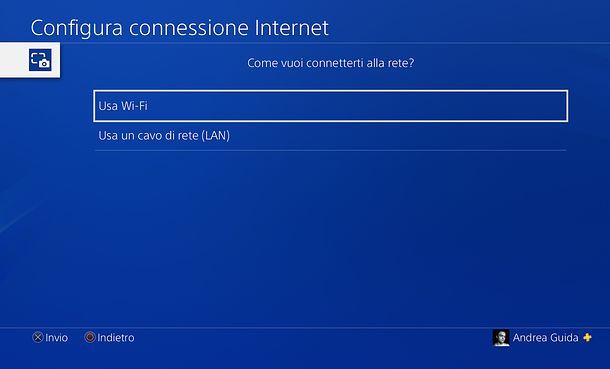 Connessione Internet PS4