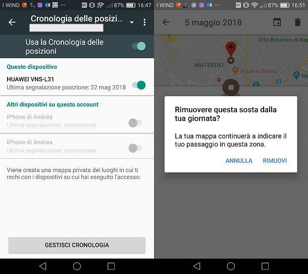 Come cancellare cronologia posizioni Huawei
