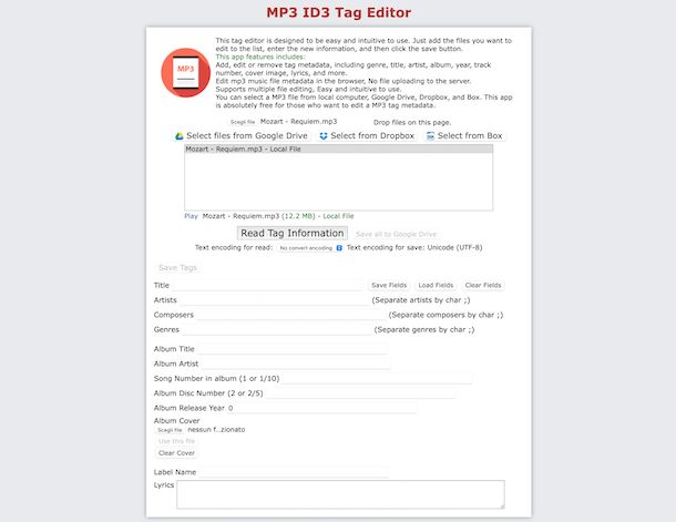 MP3 ID3 Tag Editor