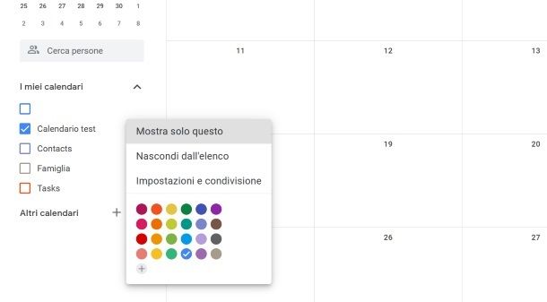 Condividere un calendario Google esistente