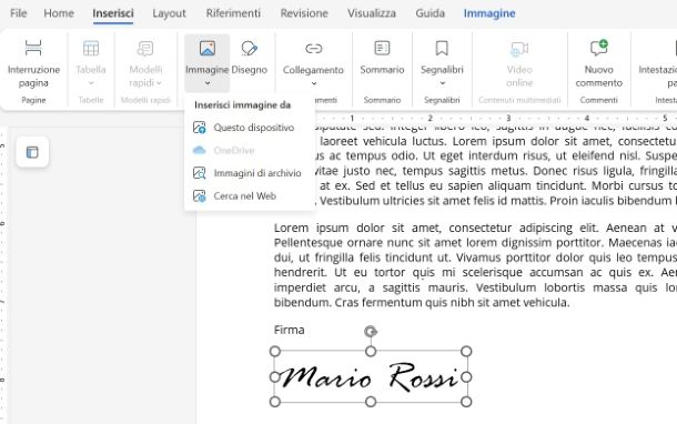 Come firmare un documento Word online