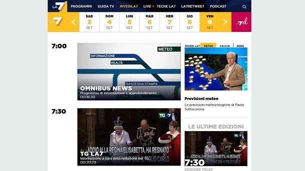 Altri siti delle emittenti TV LA7