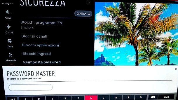 Come inserire Password Master TV LG