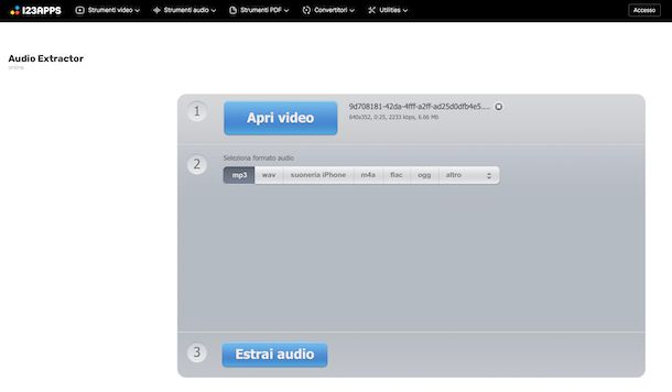 Audio Extractor di 123Apps