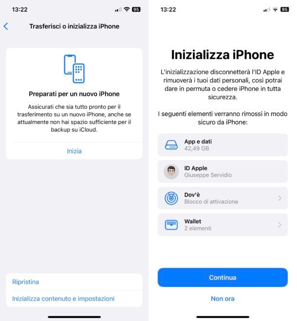 Resettare iPhone