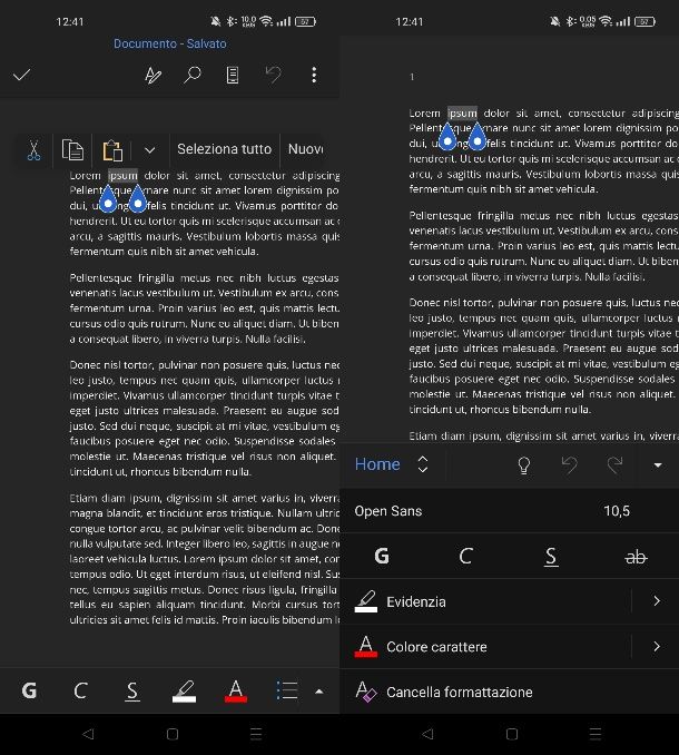 Come barrare una parola in Word per smartphone e tablet