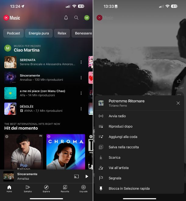 YouTube Music iPhone