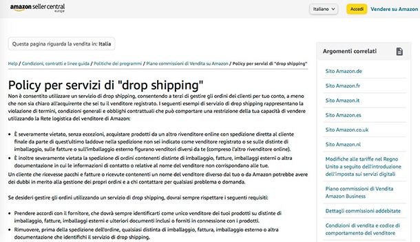 Come vendere su Amazon senza prodotti